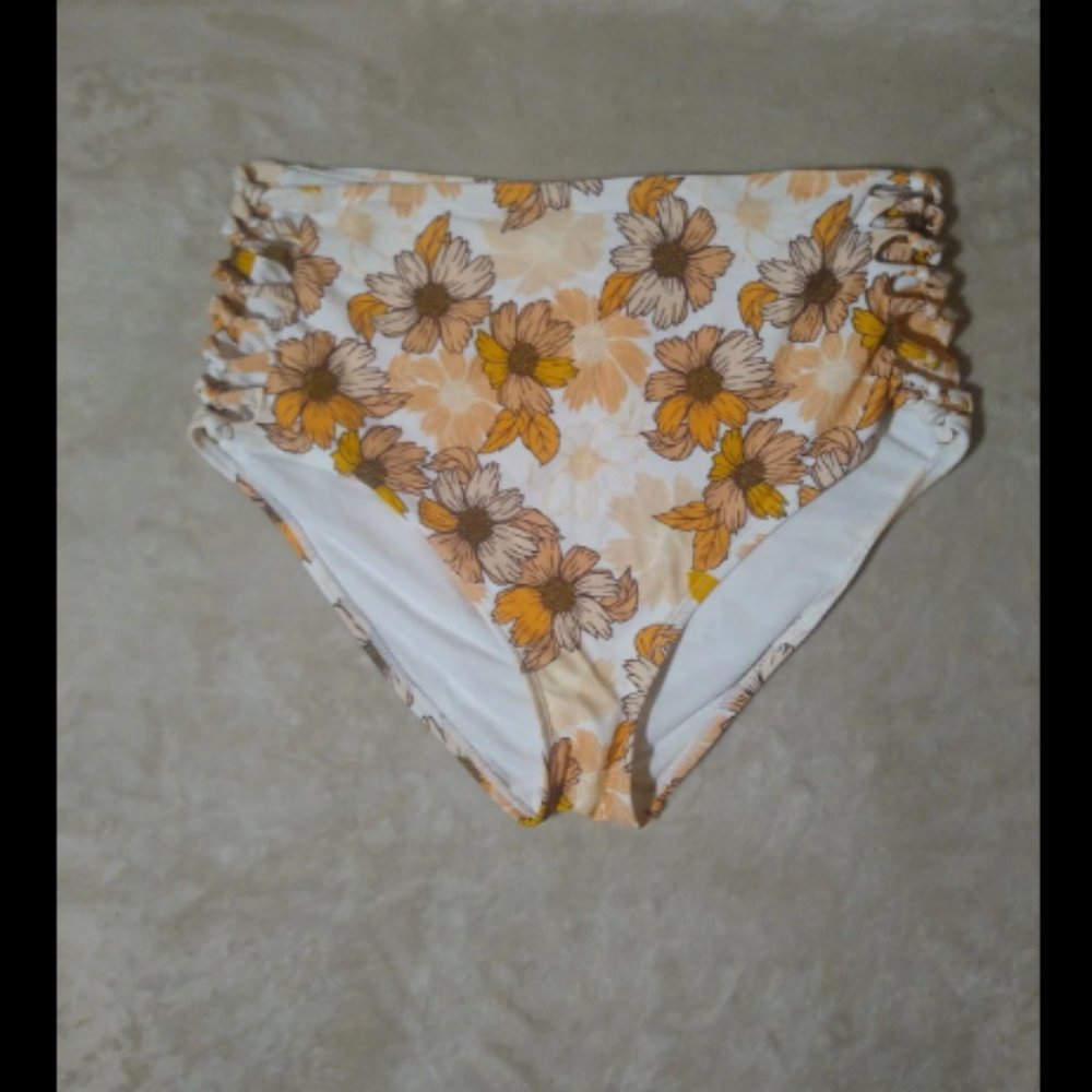 Women's Bikini / Bathing Suit Bottoms - Flowers Sz Large